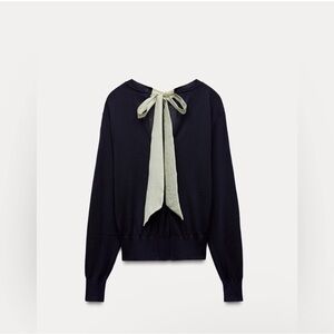 Black Sweater with Bow Detail